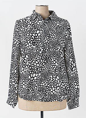 Chemisier tissage crêpe manches longues noir MARBLE femme