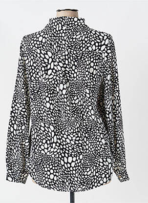 Chemisier tissage crêpe manches longues noir MARBLE femme