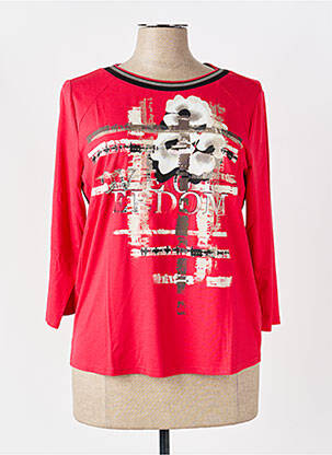 T-shirt manches 3/4 manches 3/4 rouge FRANK WALDER femme