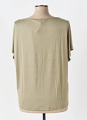 T-shirt sérigraphie avec strass manches courtes vert MARBLE femme