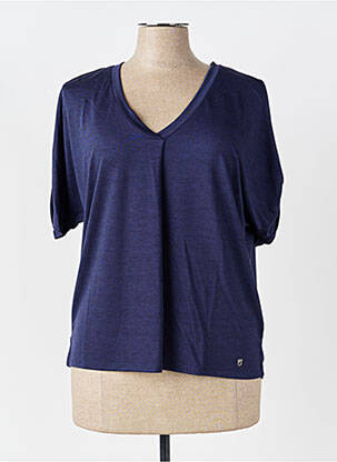 T-shirt coupe droite manches courtes bleu MARBLE femme