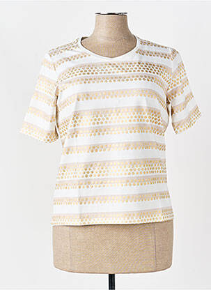 T-shirt sérigraphie manches courtes beige FRANK WALDER femme
