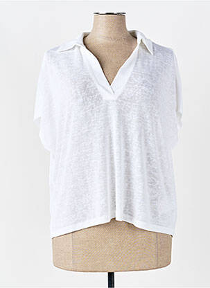 T-shirt tissage jersey manches courtes blanc MARBLE femme