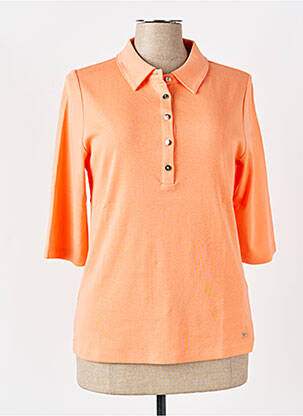 Polo stretch manches courtes orange MARBLE femme