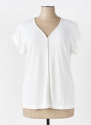 T-shirt col v manches courtes blanc SOMMERMANN femme
