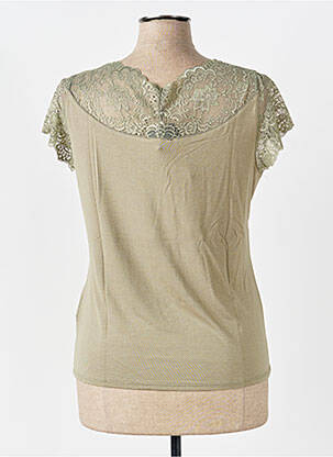 Top tissage jersey manches courtes vert MARBLE femme