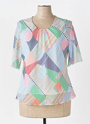Blouse légère et transparente manches 3/4 bleu SOMMERMANN femme