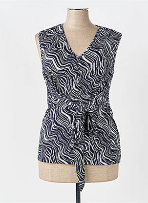 Top tissage jersey sans manche bleu MARBLE femme