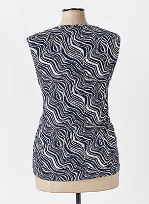 Top tissage jersey sans manche bleu MARBLE femme