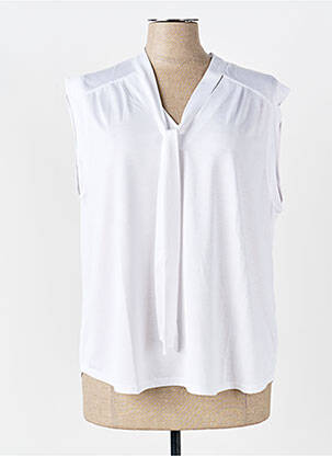 Blouse col v sans manche blanc MARBLE femme