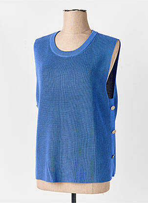 Pull stretch sans manche bleu BETTY BARCLAY femme