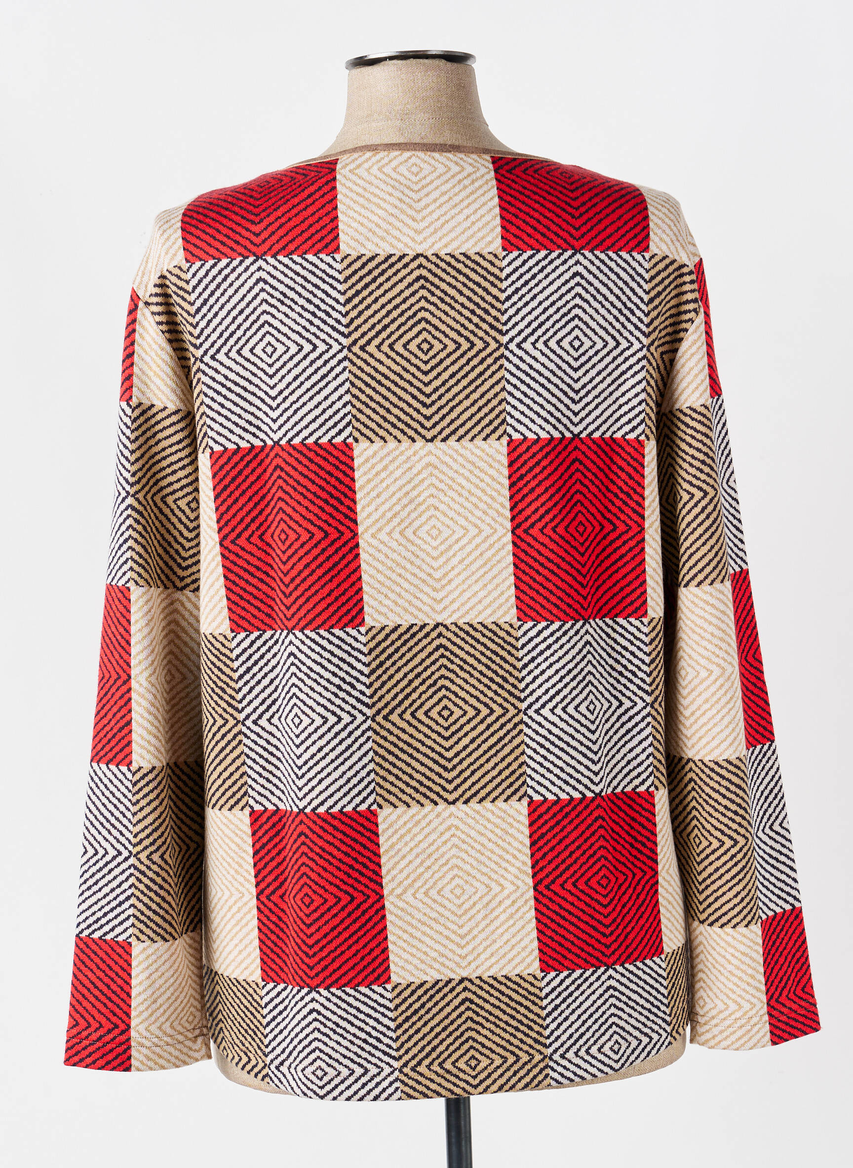 Pull coupe cintrée manches longues rouge FRANK WALDER femme