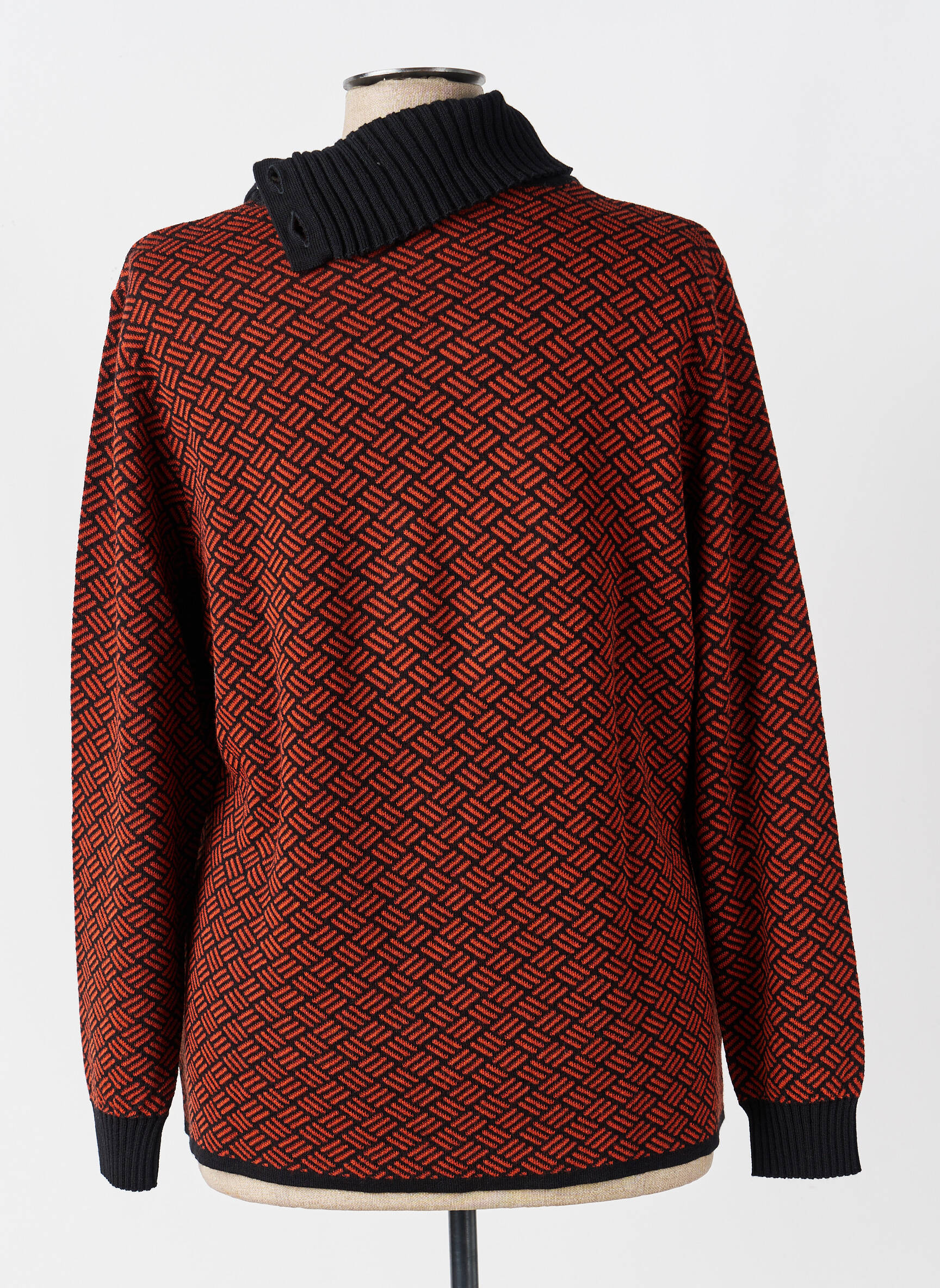 Pull col roulé coupe droite manches longues orange PAUPORTÉ femme