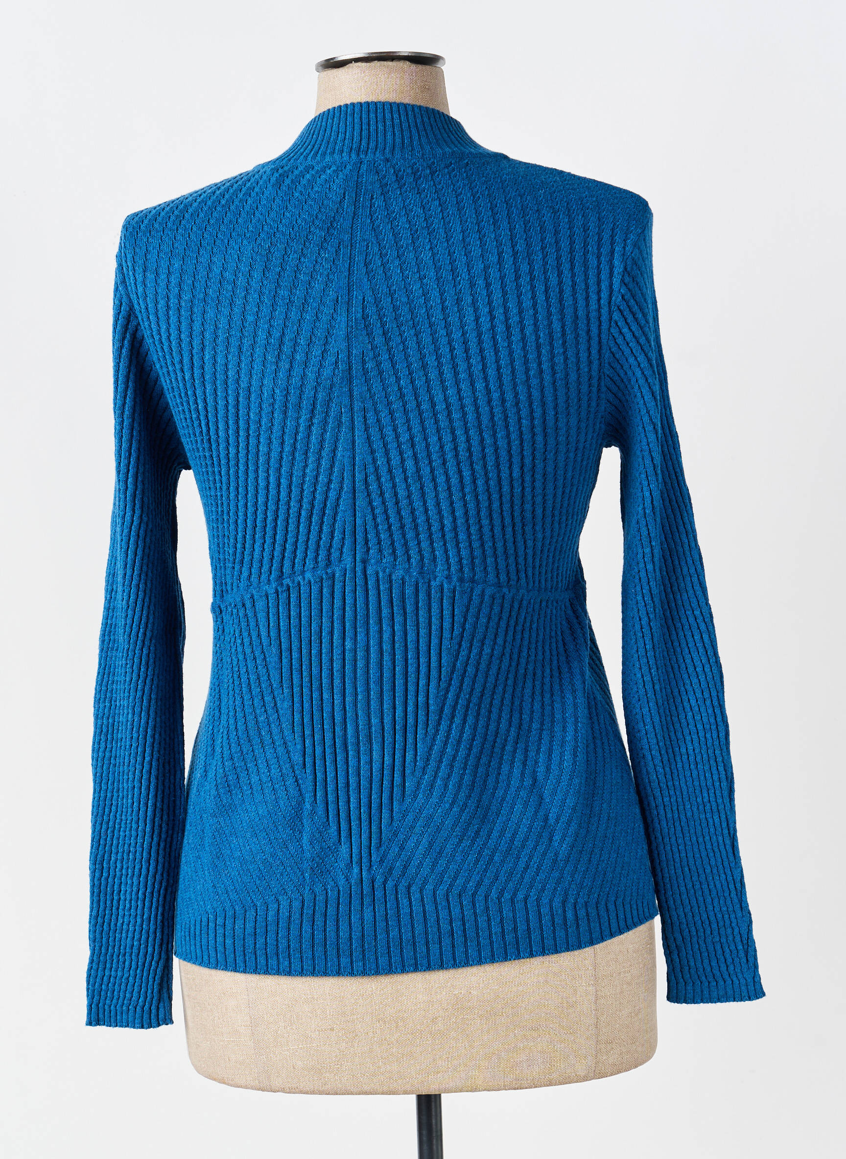 Gilet manches longues stretch bleu MARBLE femme