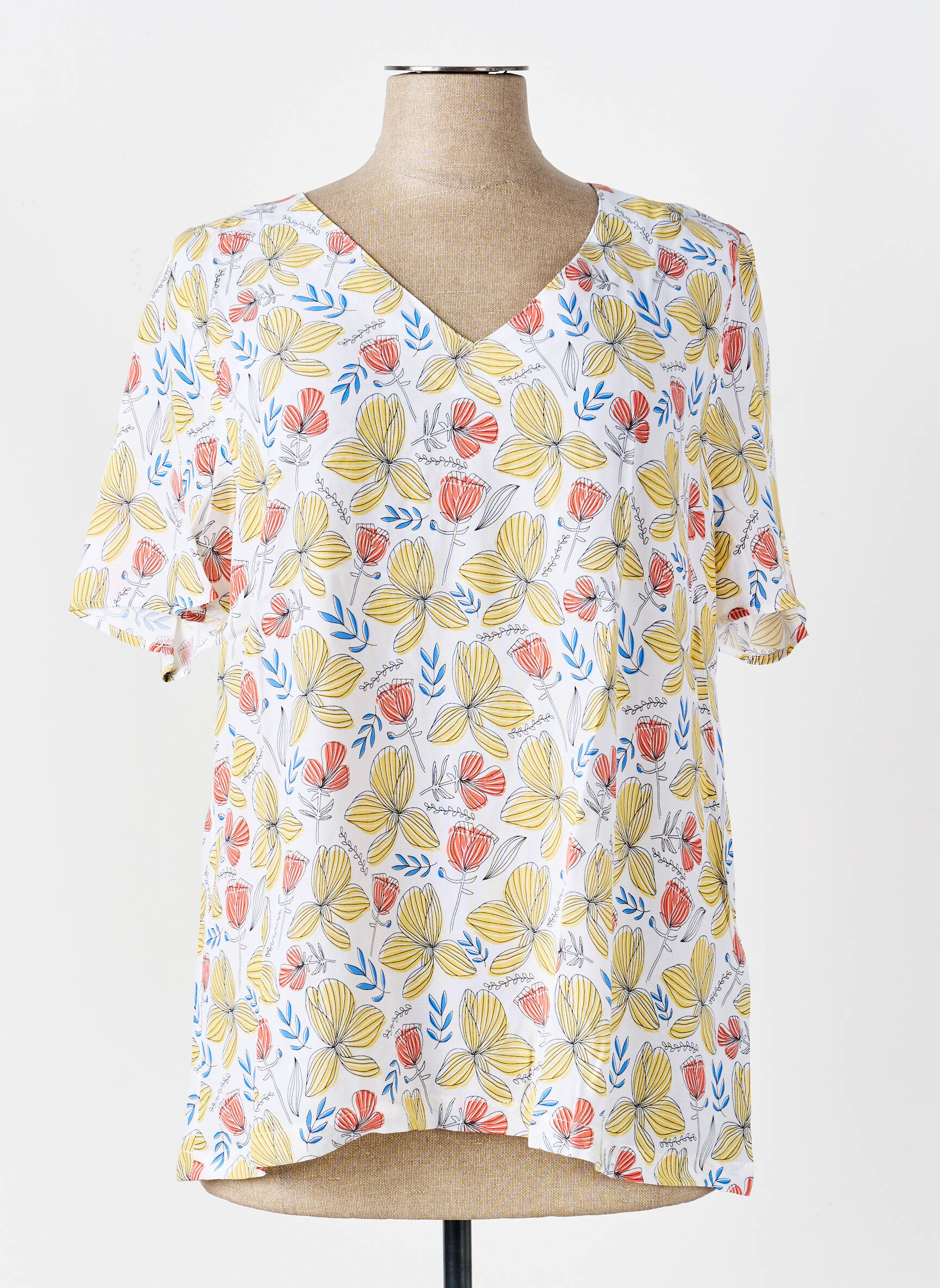 Blouse manches courtes manches courtes jaune ARMOR LUX femme