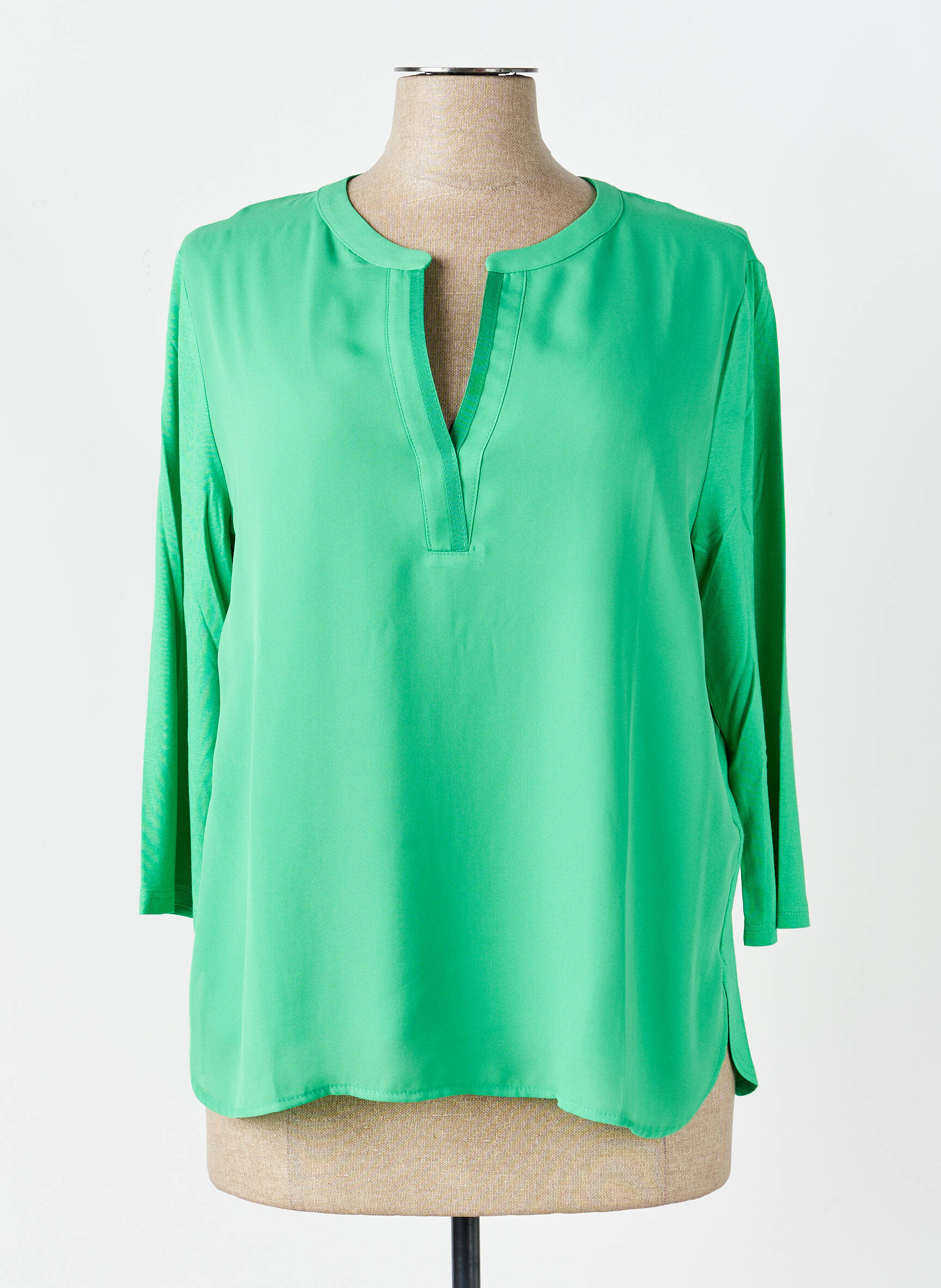 Blouse manches 3/4 manches 3/4 vert FRANK WALDER femme