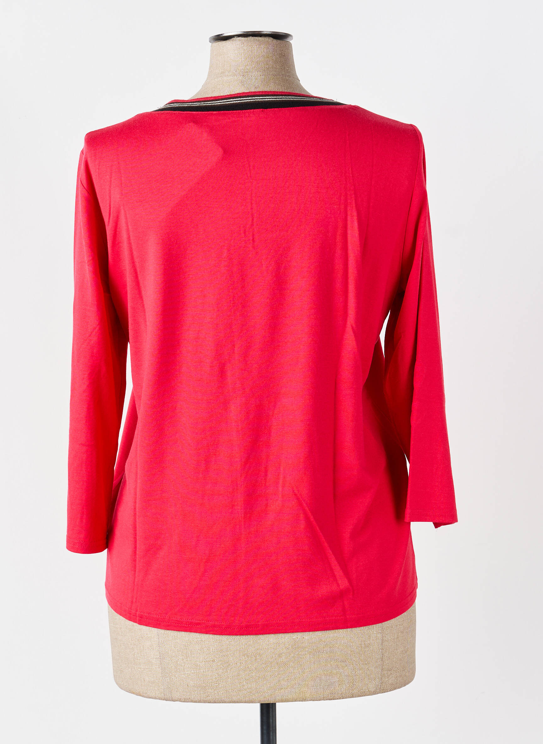 T-shirt manches 3/4 manches 3/4 rouge FRANK WALDER femme