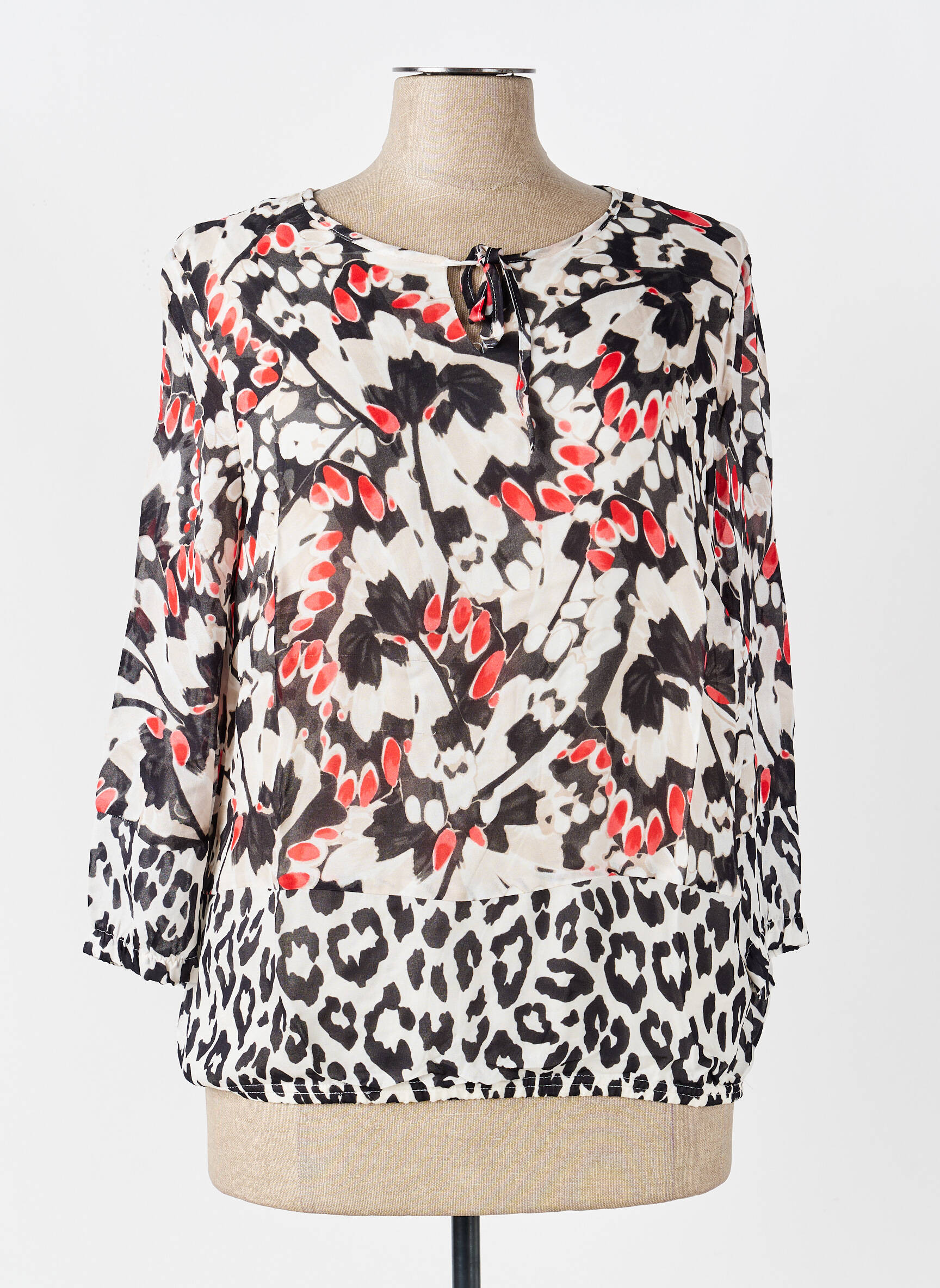 Blouse légère et transparente manches 3/4 noir BETTY BARCLAY femme