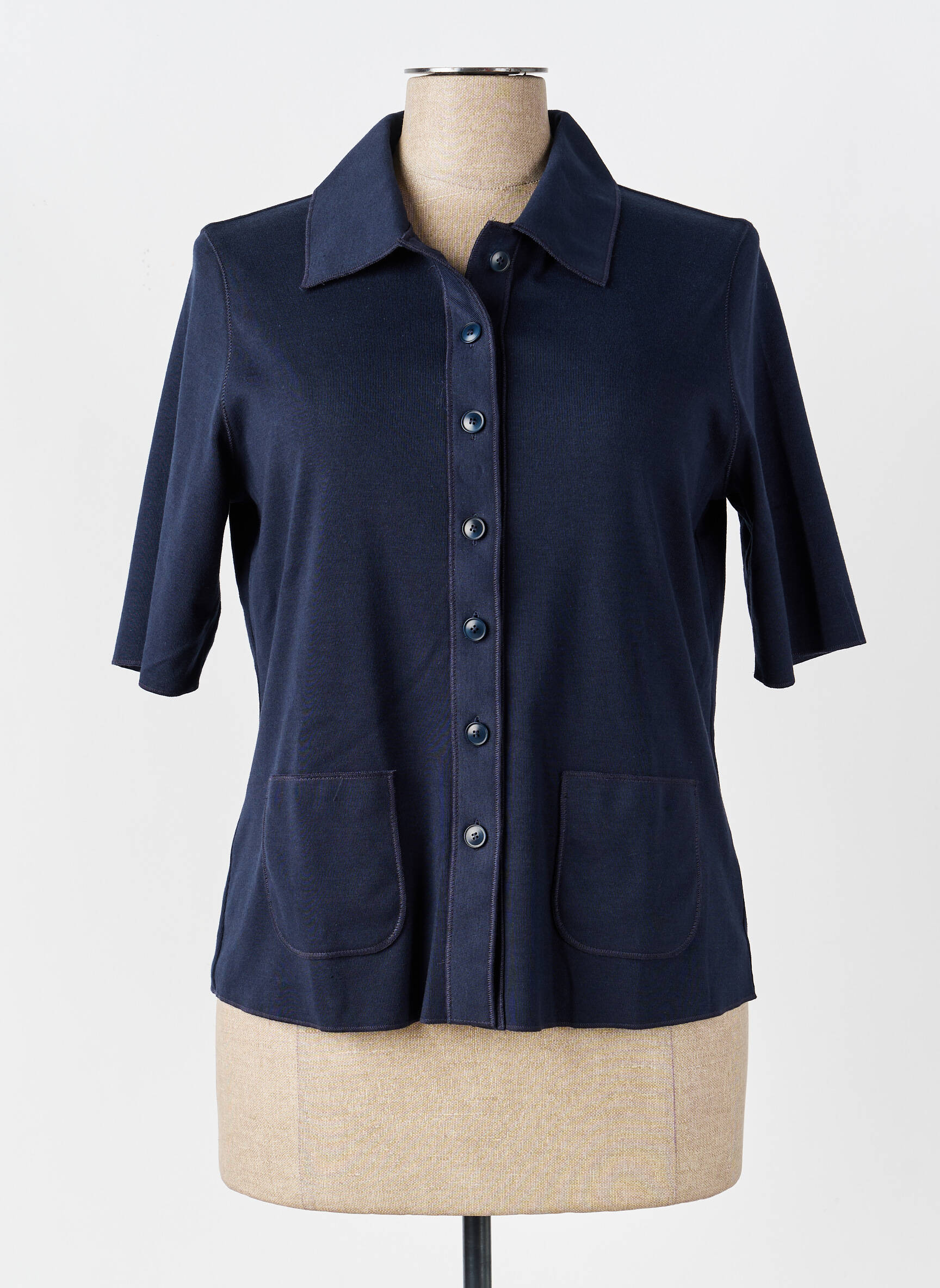 Veste casual poches bleu LIKE ME. femme