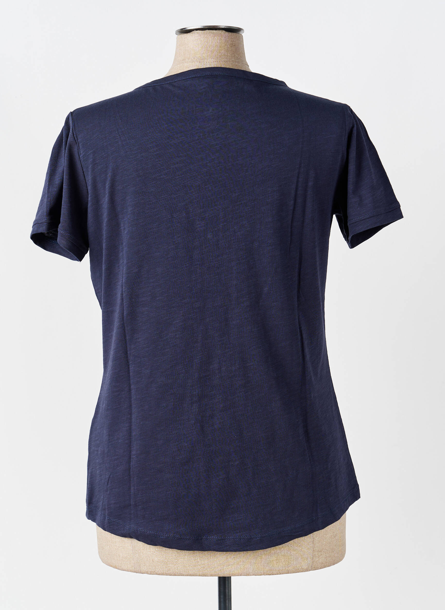 T-shirt col v manches courtes bleu IL GRANCHIO femme