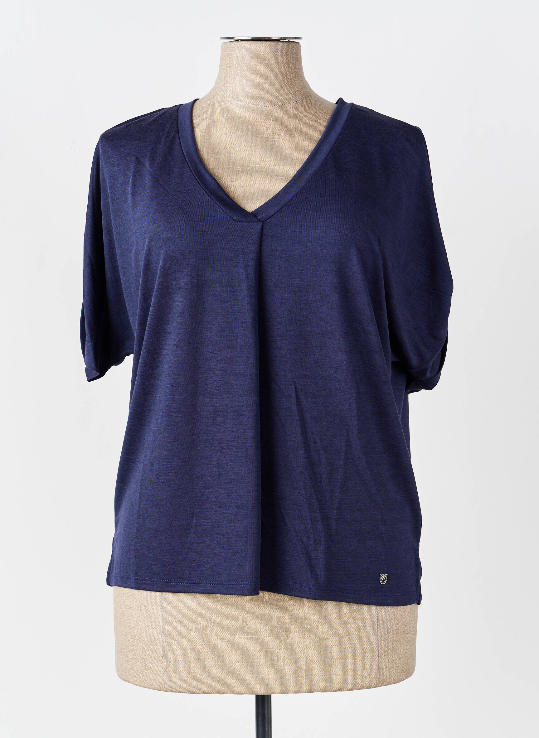 T-shirt coupe droite manches courtes bleu MARBLE femme