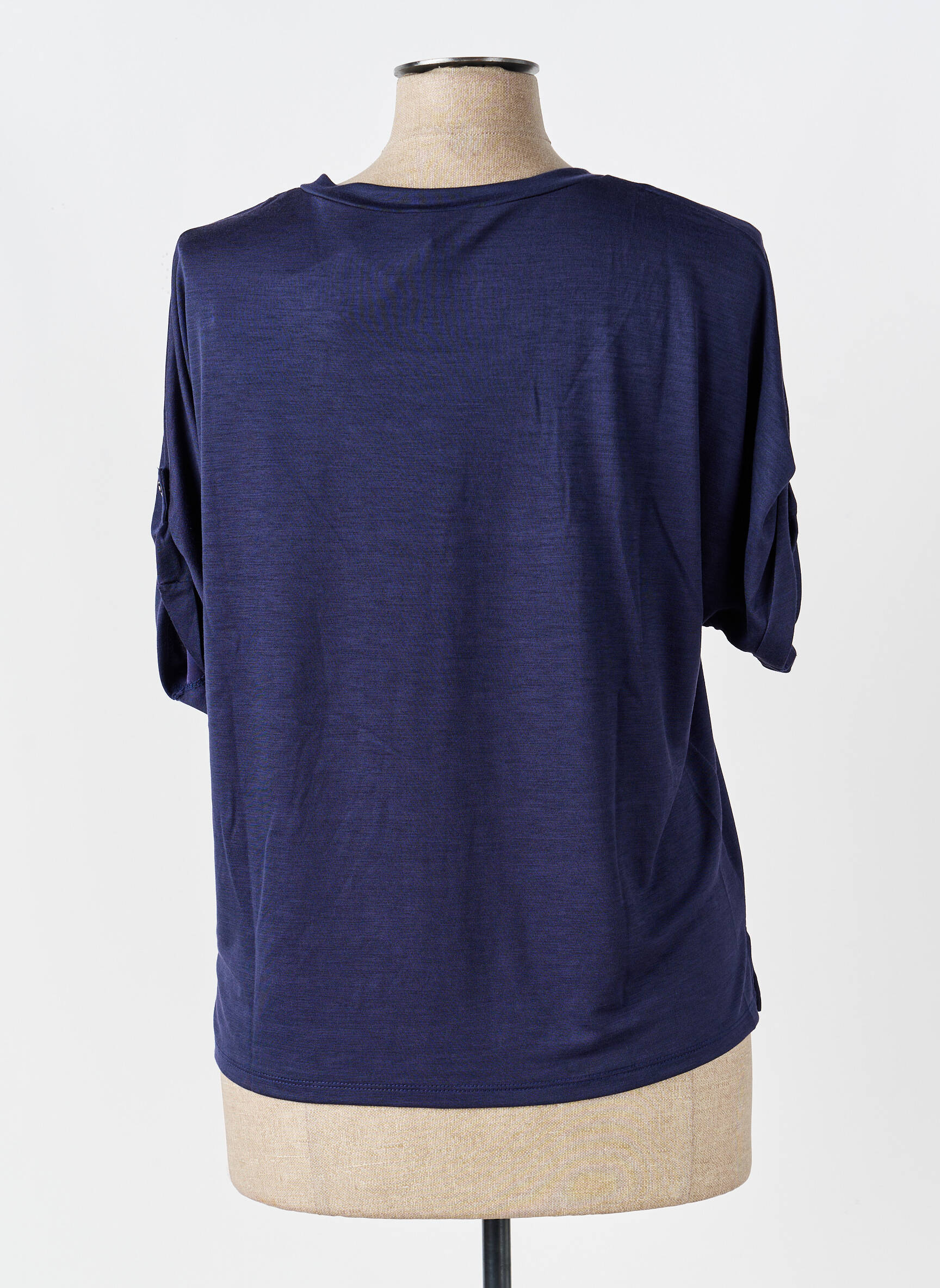 T-shirt coupe droite manches courtes bleu MARBLE femme