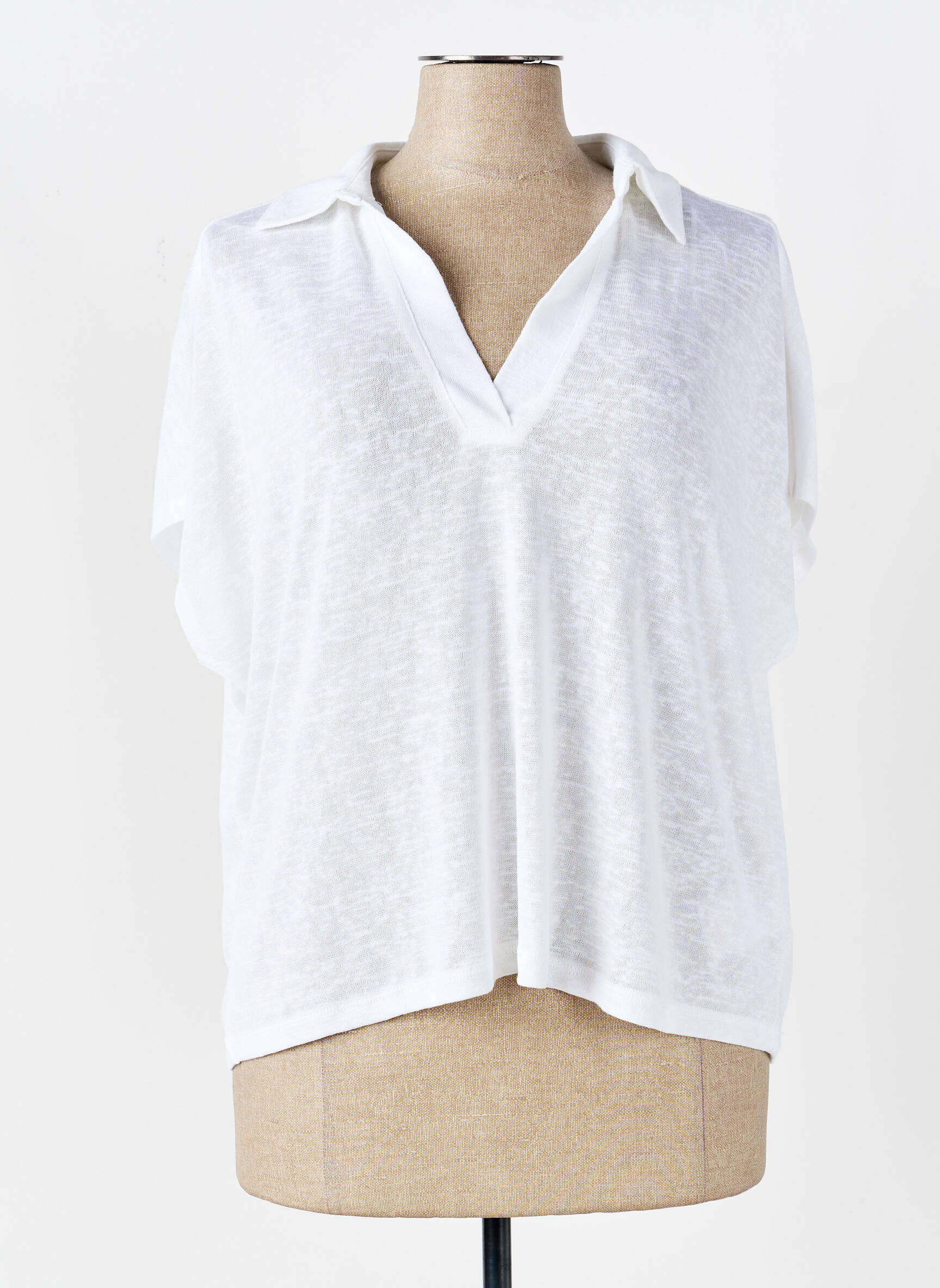 T-shirt tissage jersey manches courtes blanc MARBLE femme