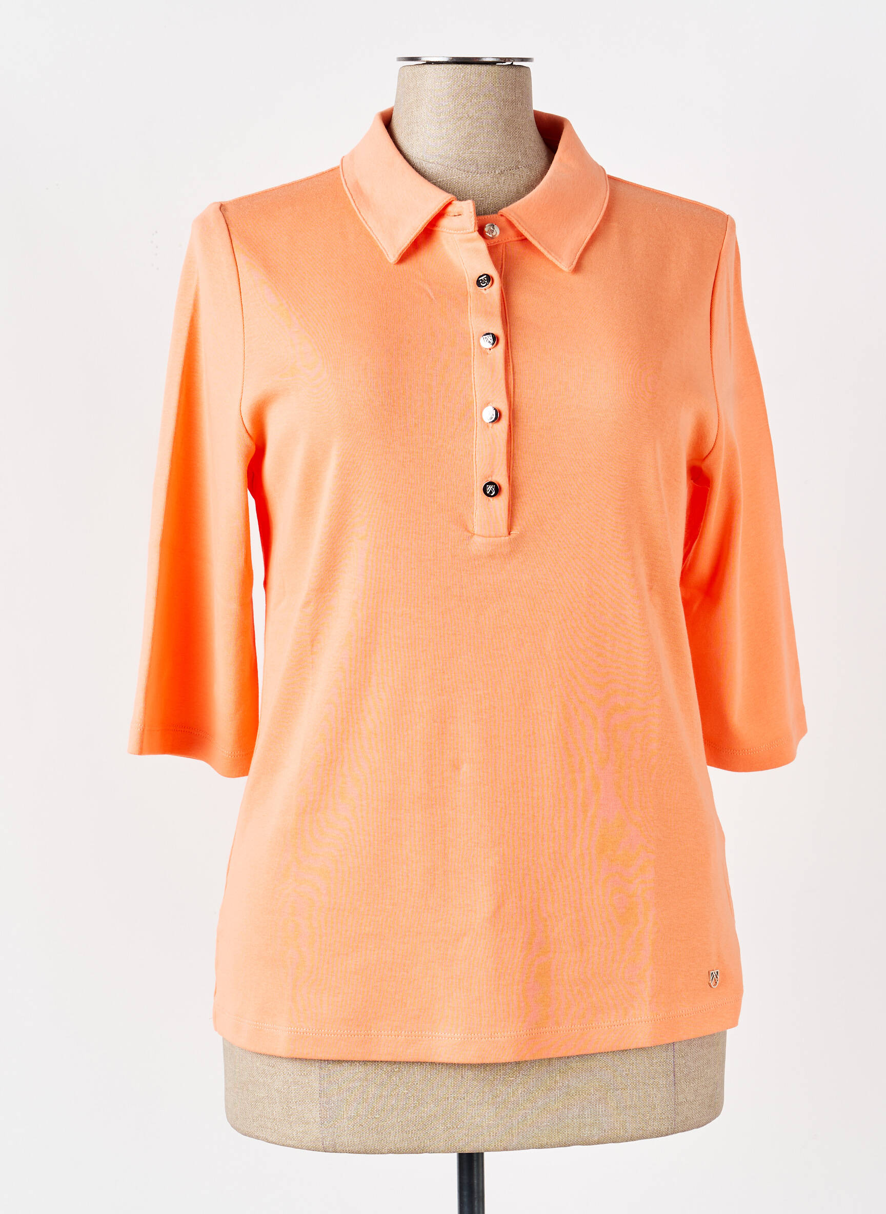 Polo stretch manches courtes orange MARBLE femme
