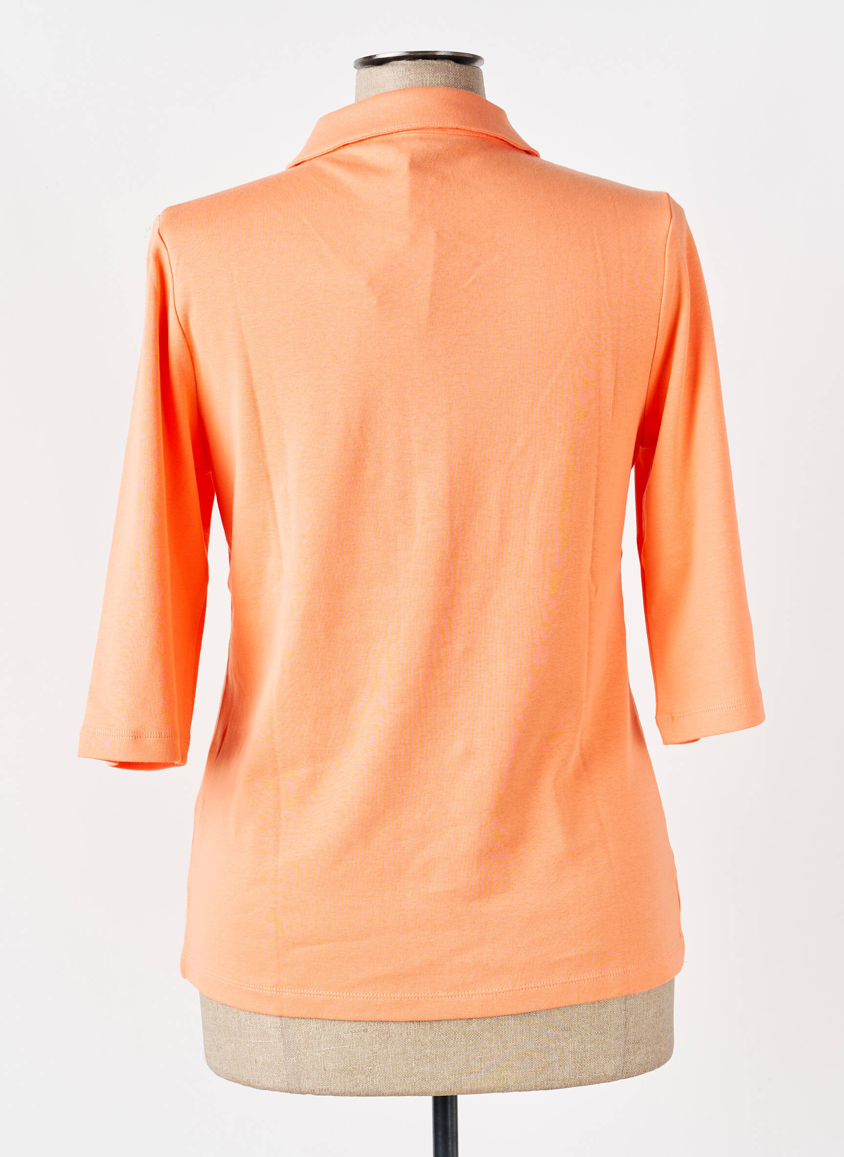 Polo stretch manches courtes orange MARBLE femme