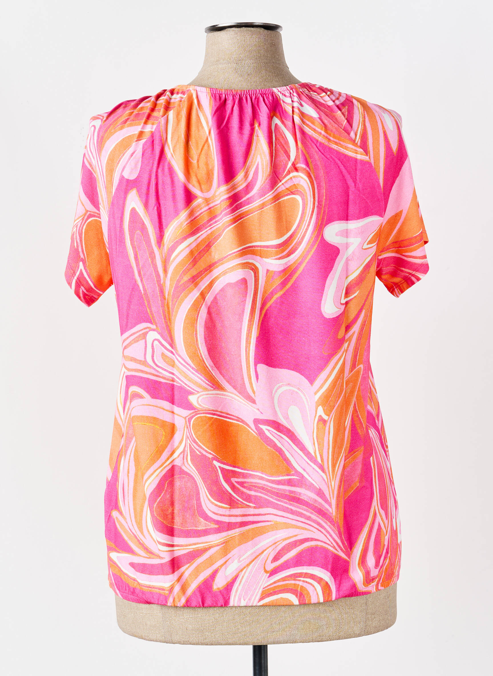 T-shirt stretch manches courtes rose BETTY BARCLAY femme