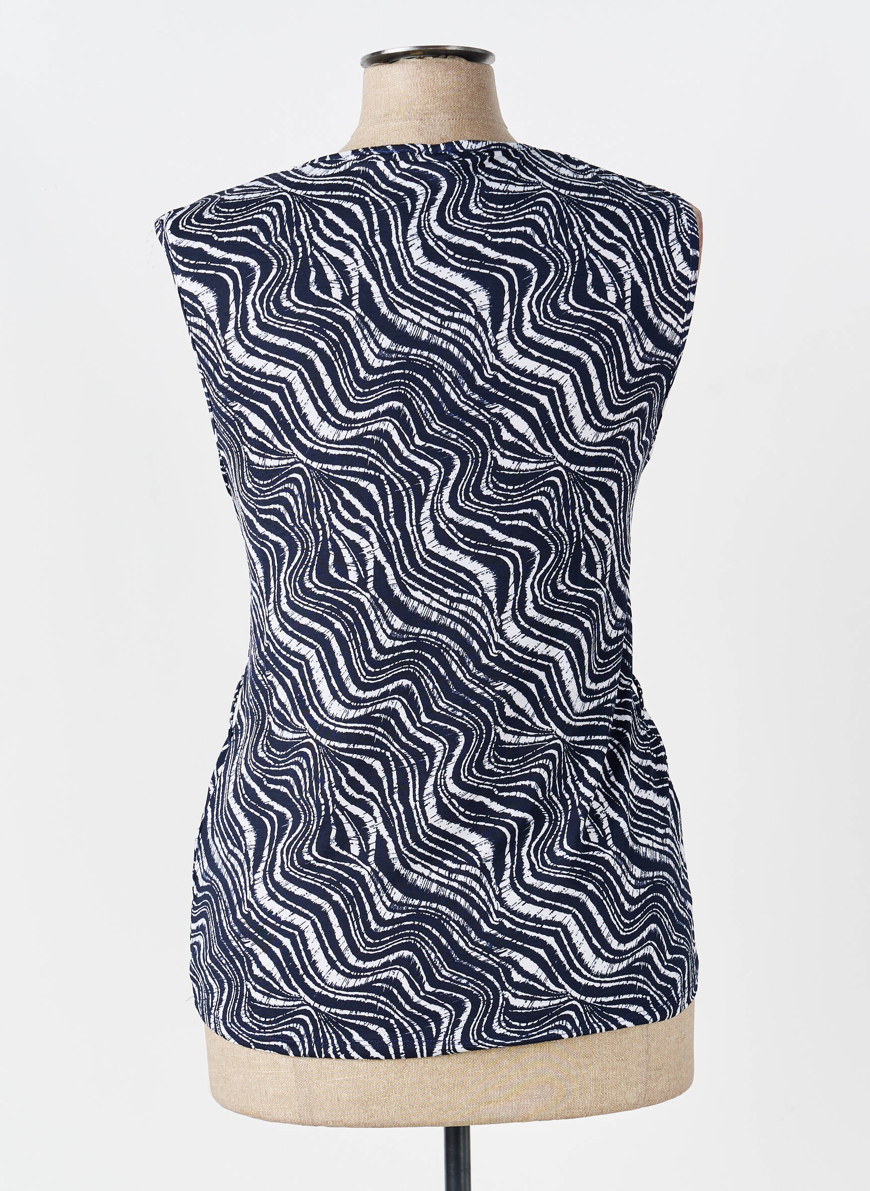 Top tissage jersey sans manche bleu MARBLE femme