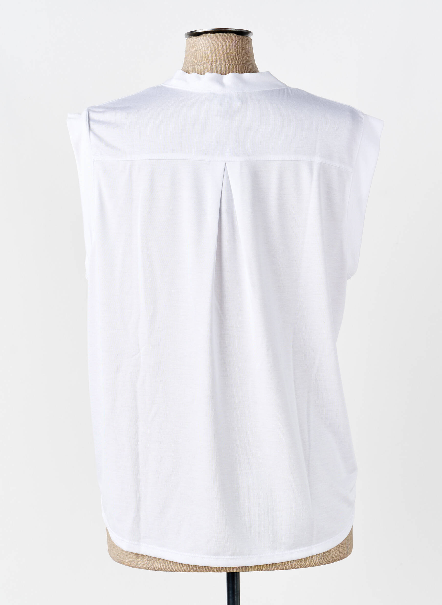 Blouse col v sans manche blanc MARBLE femme