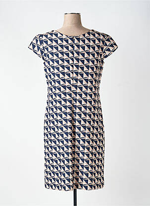 Robe mi-longue imprimé fantaisie manches longues bleu BETTY BARCLAY femme