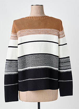 Pull coupe droite manches longues marron MARBLE femme