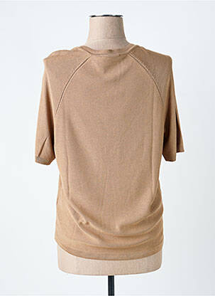Pull coupe droite manches courtes beige FRANK WALDER femme
