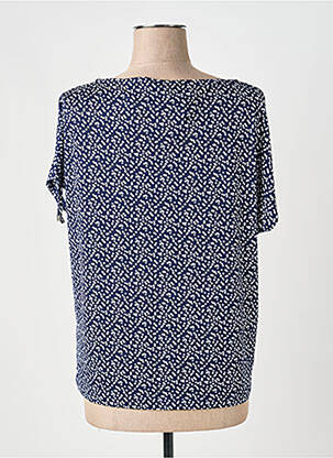 Top imprimé fantaisie manches courtes bleu MARBLE femme