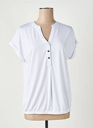 Top manches courtes manches courtes blanc MARBLE femme