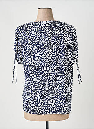 Top imprimé fantaisie manches courtes bleu MARBLE femme