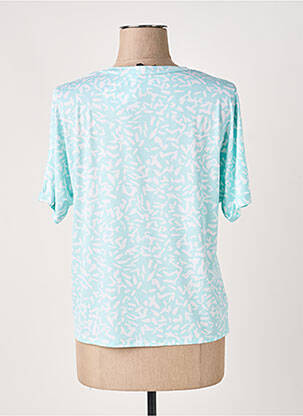 Top imprimé fantaisie manches courtes bleu MARBLE femme