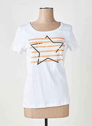 T-shirt coupe droite manches courtes blanc MARBLE femme