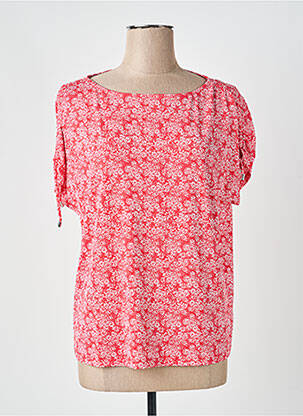 Top imprimé fantaisie manches courtes rouge MARBLE femme