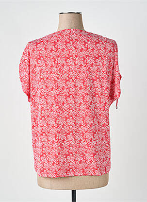 Top imprimé fantaisie manches courtes rouge MARBLE femme