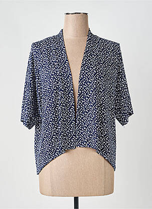 Gilet manches courtes coupe droite bleu MARBLE femme