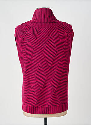 Pull col roulé coupe cintrée sans manche violet MARBLE femme