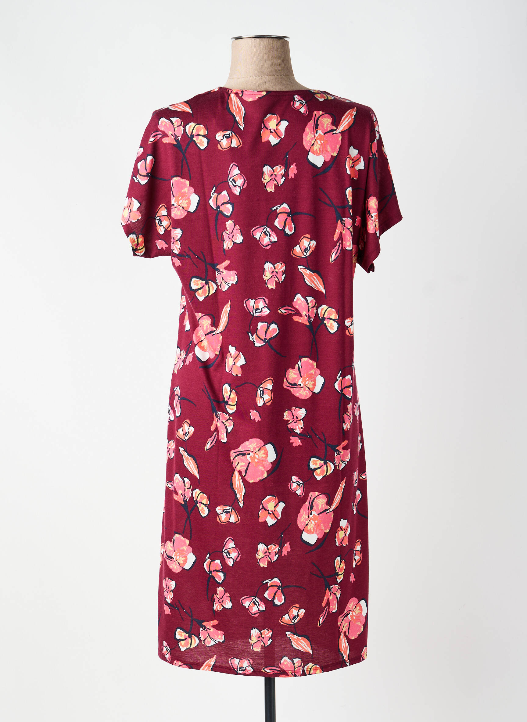 Chemise de nuit col v rouge SCHIESSER femme