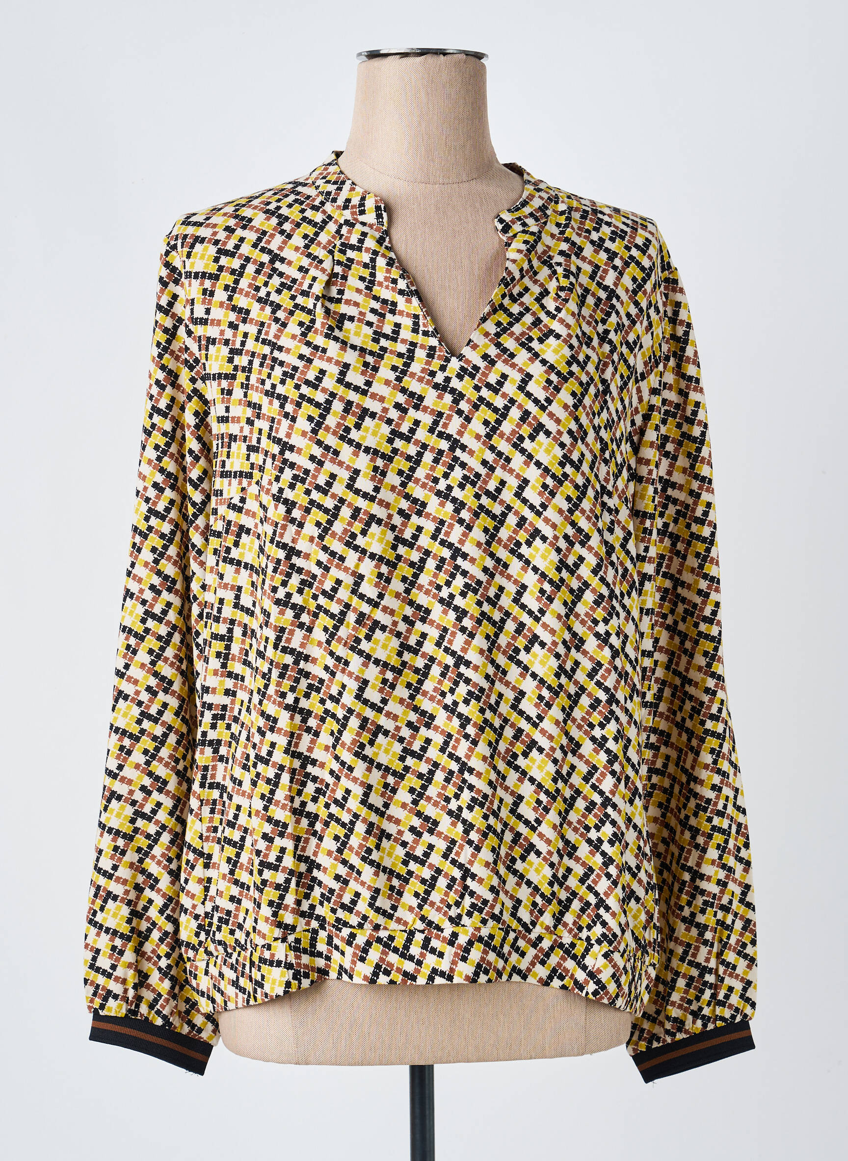 Blouse imprimé fantaisie manches longues jaune BETTY BARCLAY femme