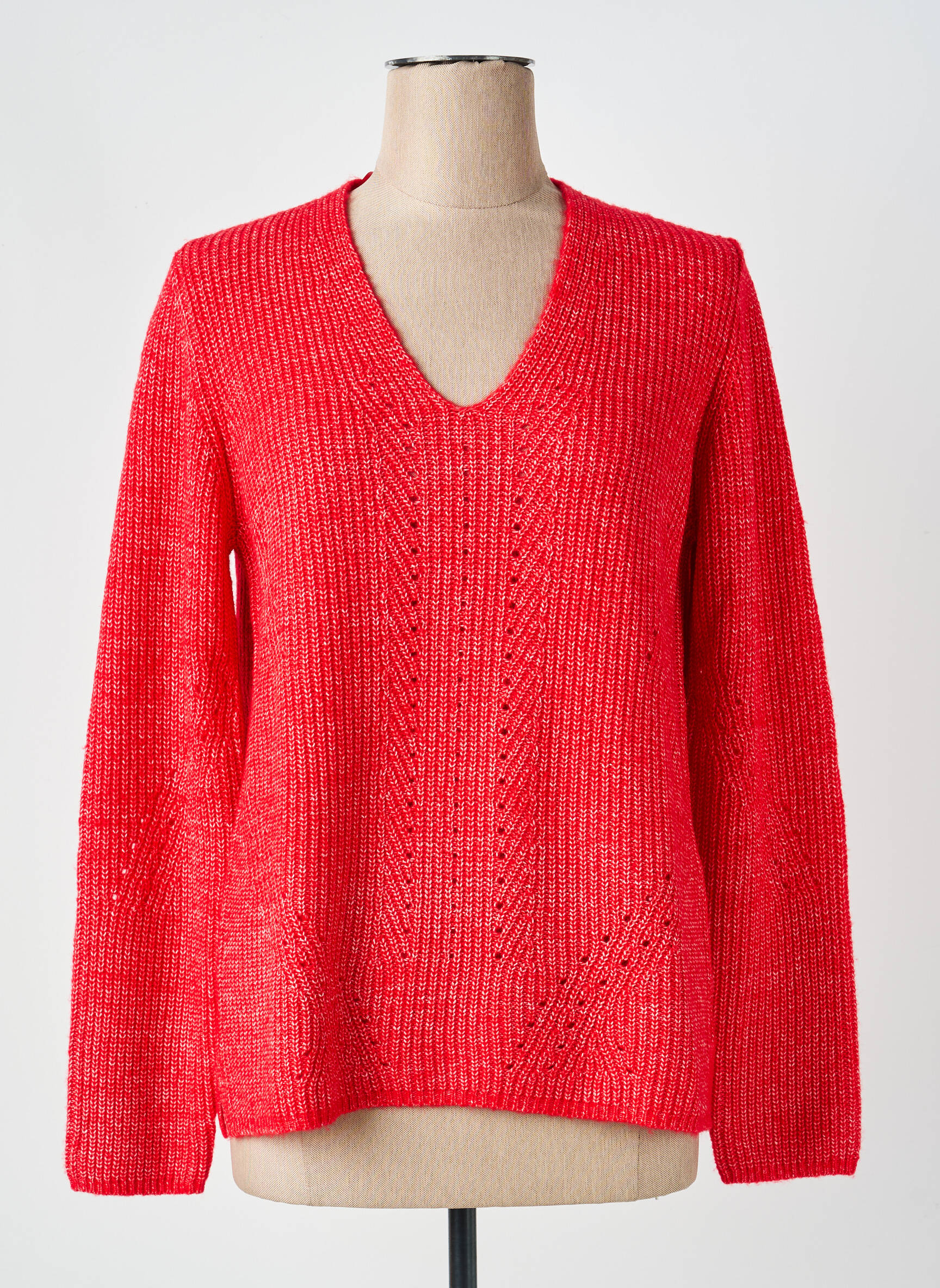 Pull coupe droite manches longues rouge S.OLIVER femme