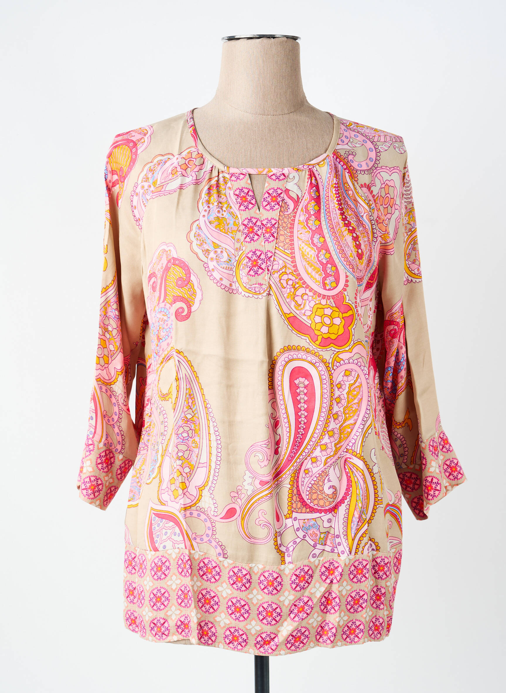 Blouse imprimé fantaisie manches 3/4 beige BETTY BARCLAY femme
