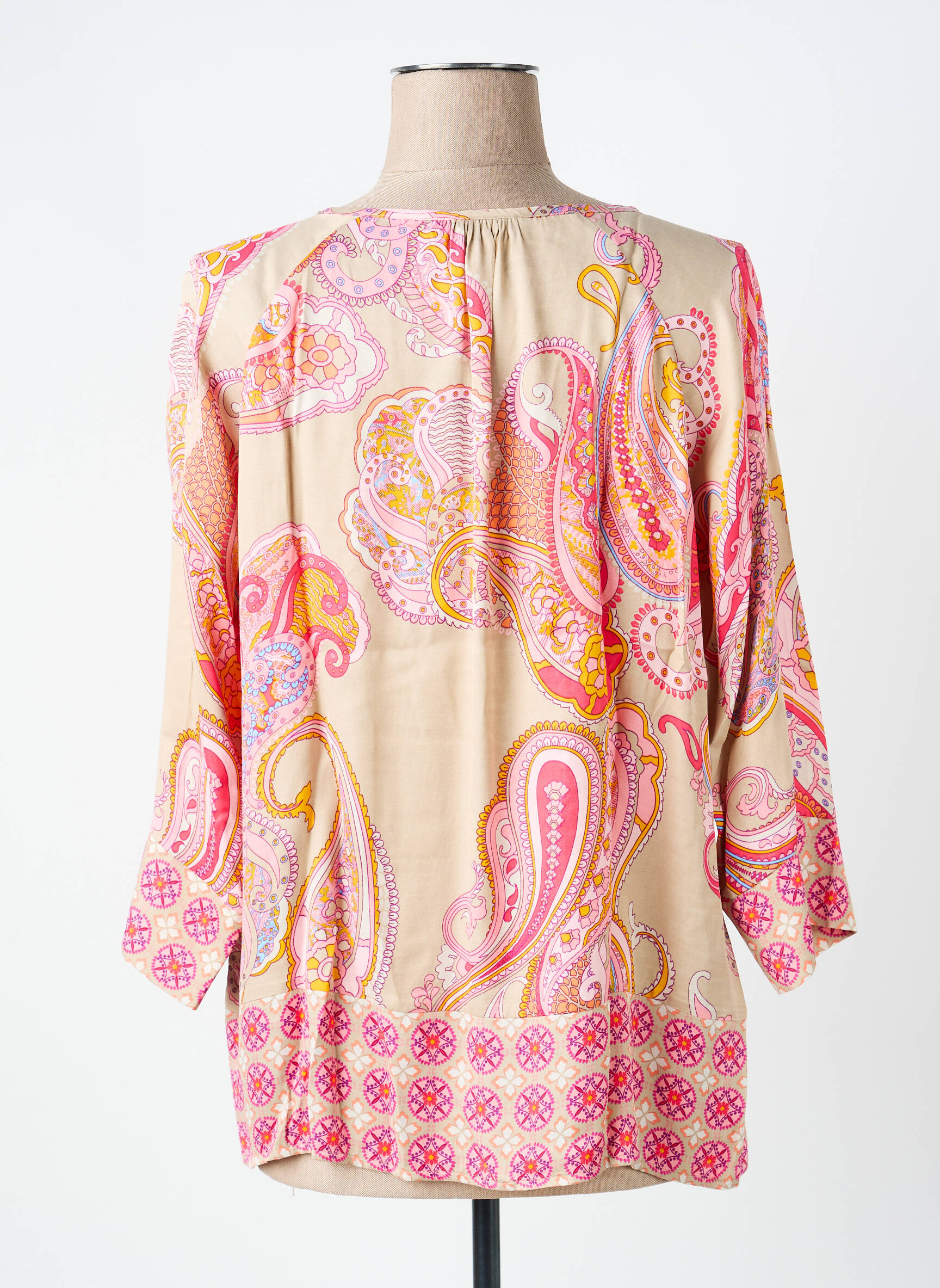 Blouse imprimé fantaisie manches 3/4 beige BETTY BARCLAY femme
