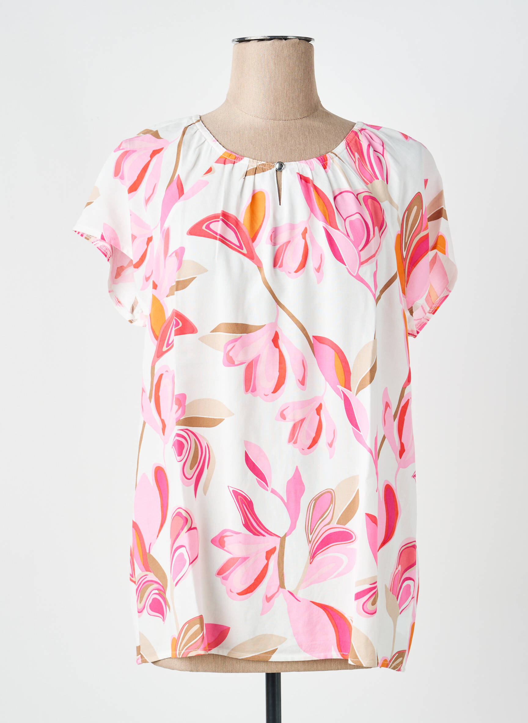 Top imprimé fantaisie manches courtes rose BETTY BARCLAY femme